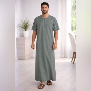 Green Short Sleeve thobe